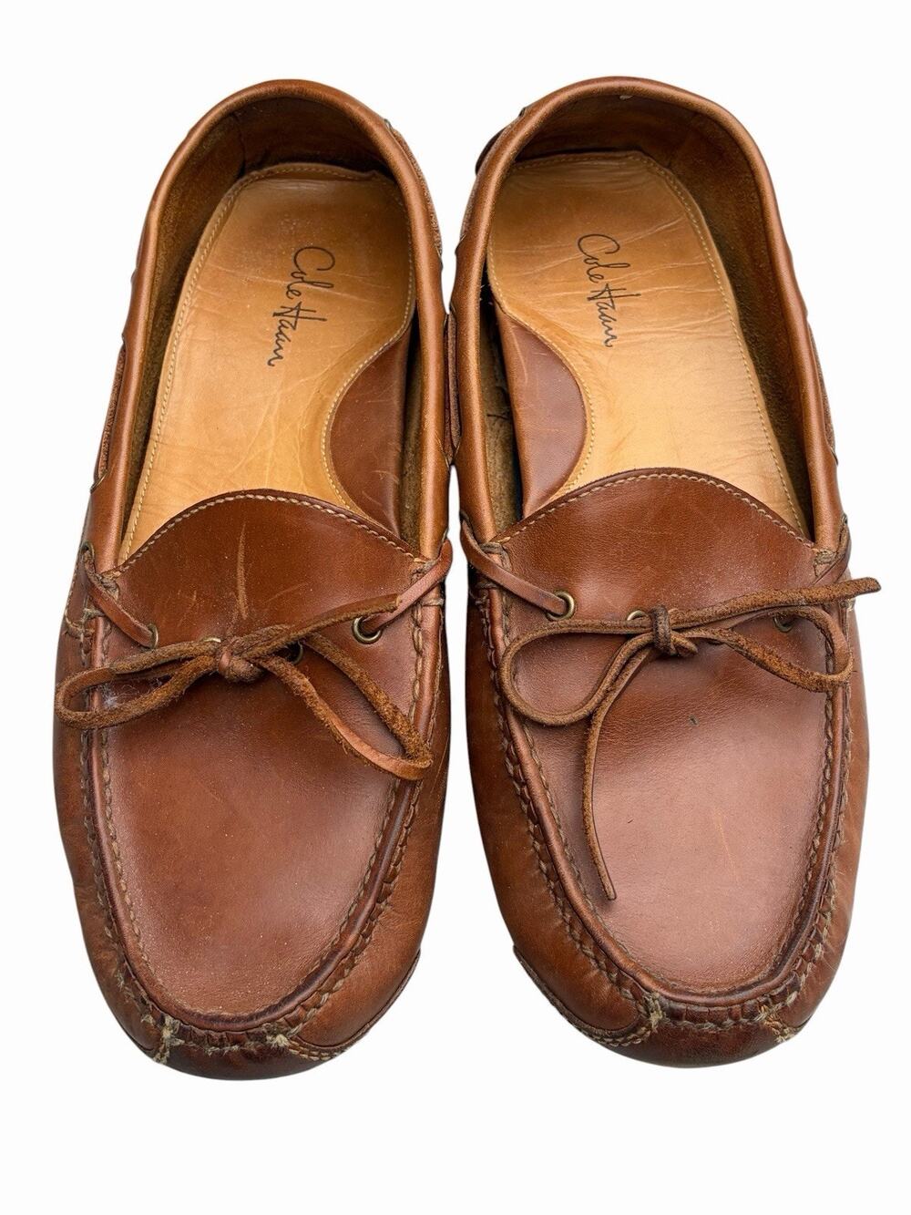 Cole Haan Gunnison Shoes Men's 9.5 D Brown Leather Driving Moccasin Loafers